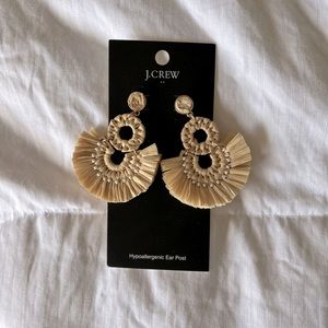 NEW J. Crew Raffia Fan Earrings
